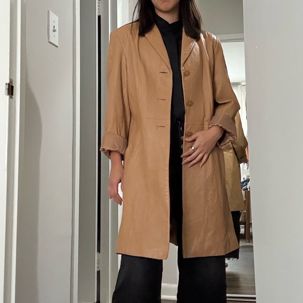 Wilson’s Pelle Studio Vintage Tan Trench Coat